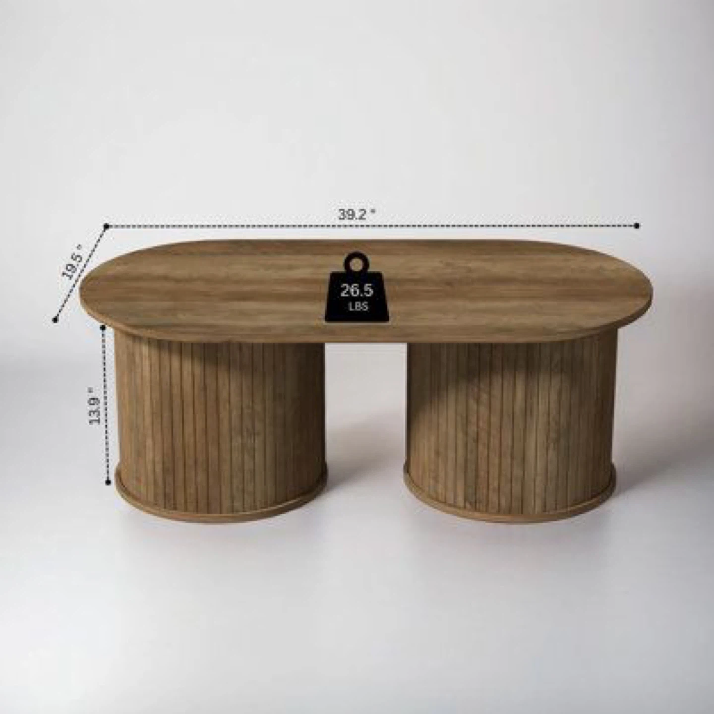 Oval Wood Coffee Table - photo 2