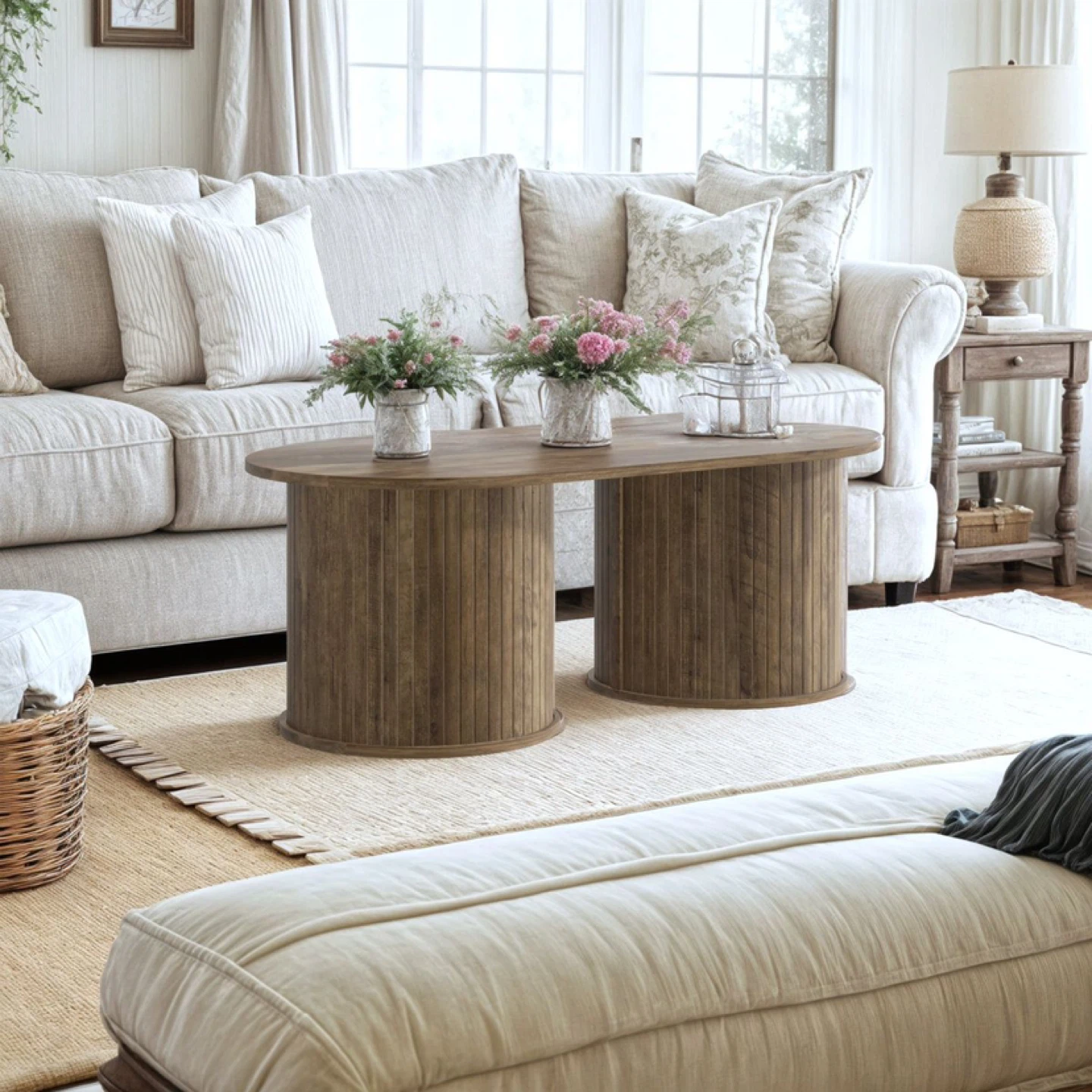 Oval Wood Coffee Table