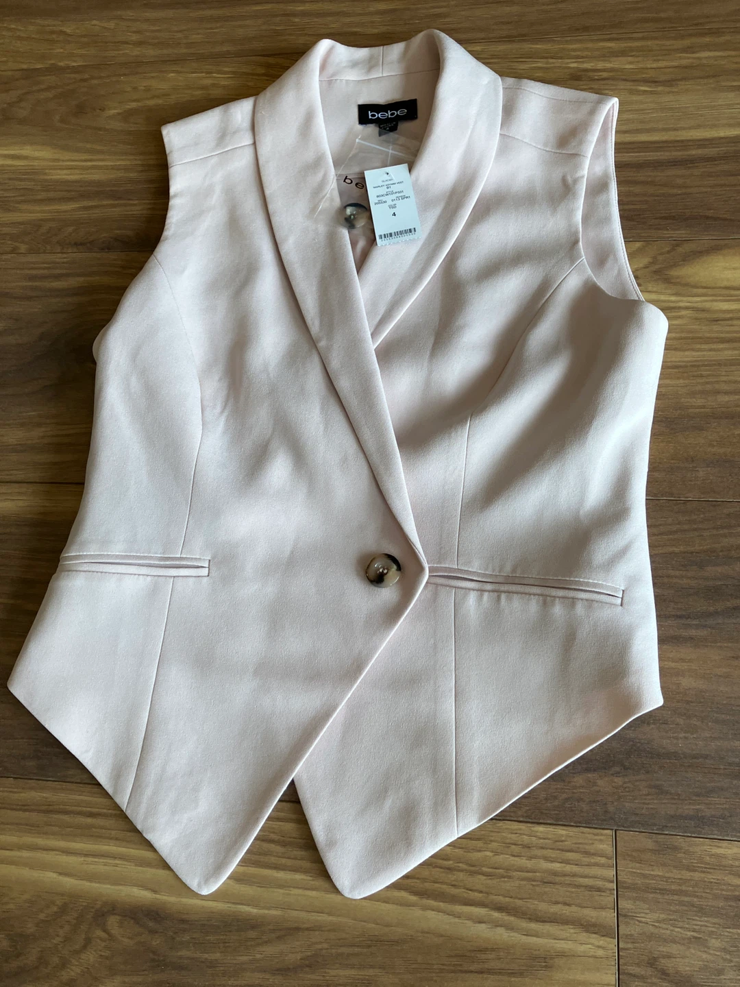 Bebe Women's Marley Asymmetrical Vest - Size 4 - Pink