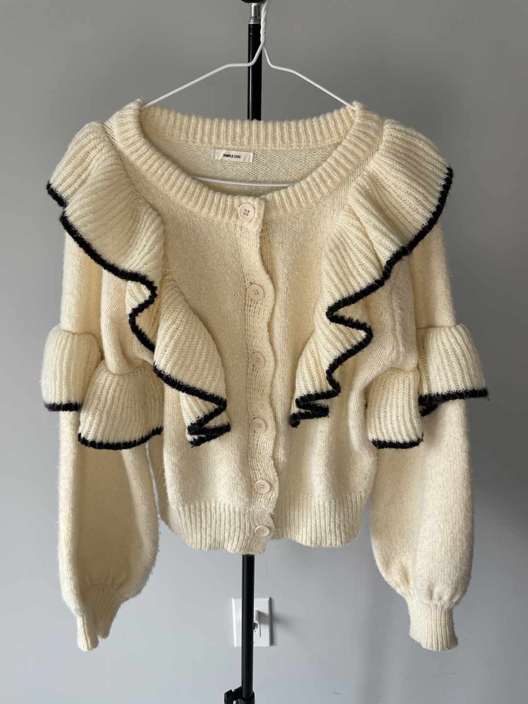 Cream Ruffle Cardigan