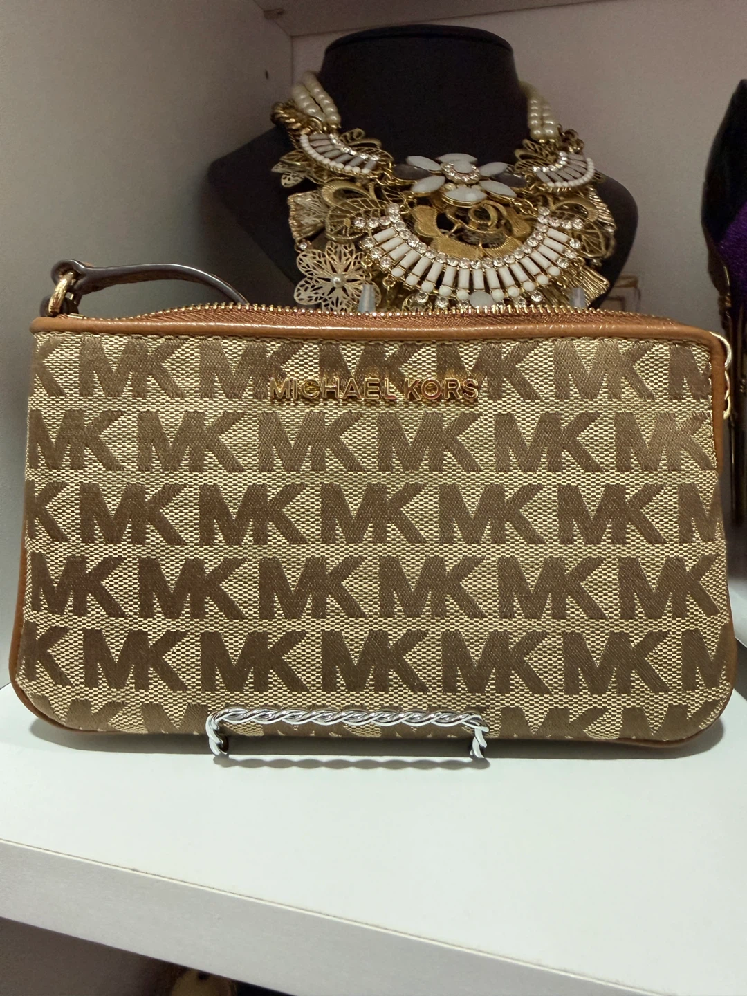 Michael Kors Wristlet MK Signature Brown