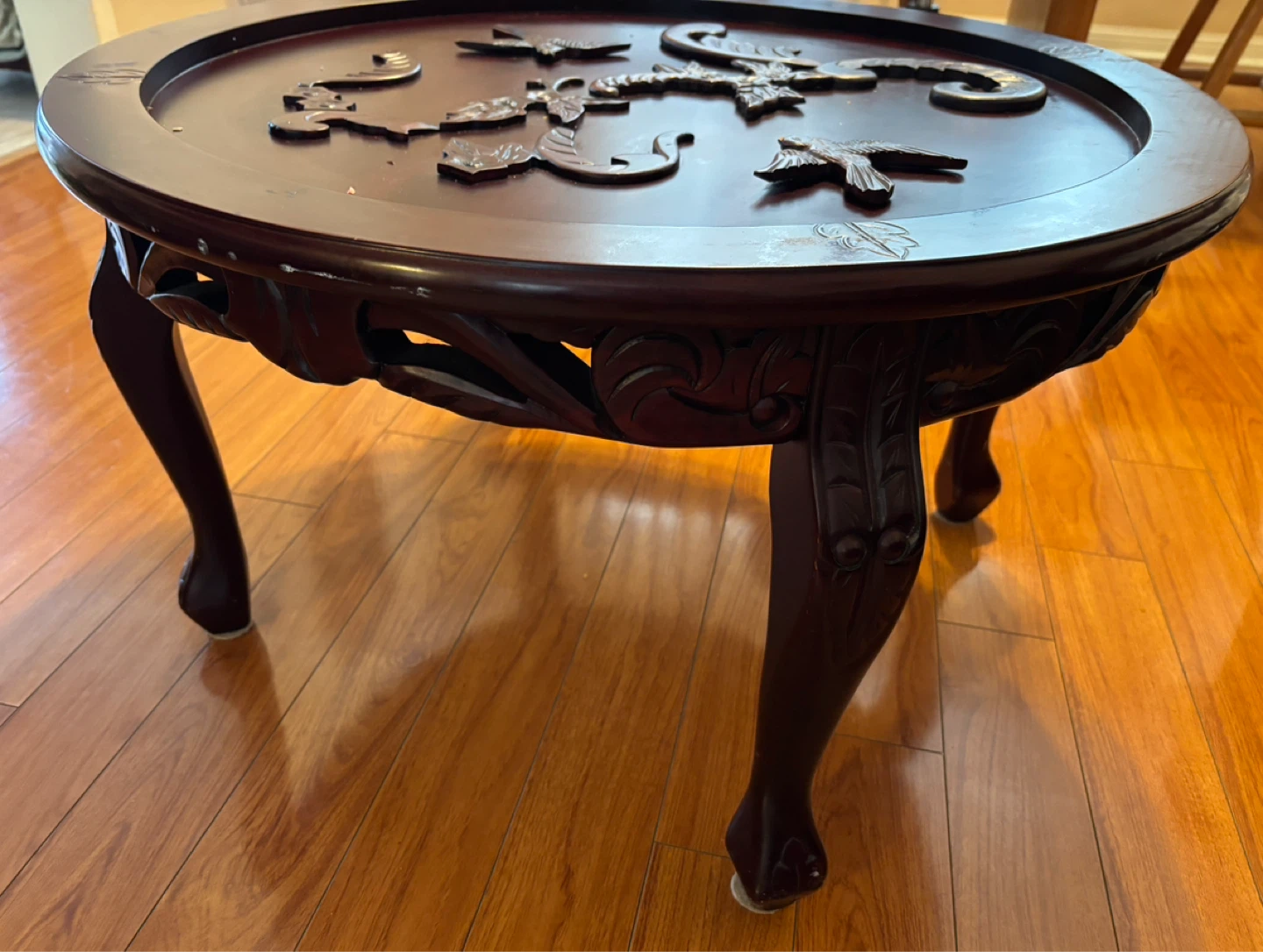 Beautiful Vintage Carved Wooden Coffee Table