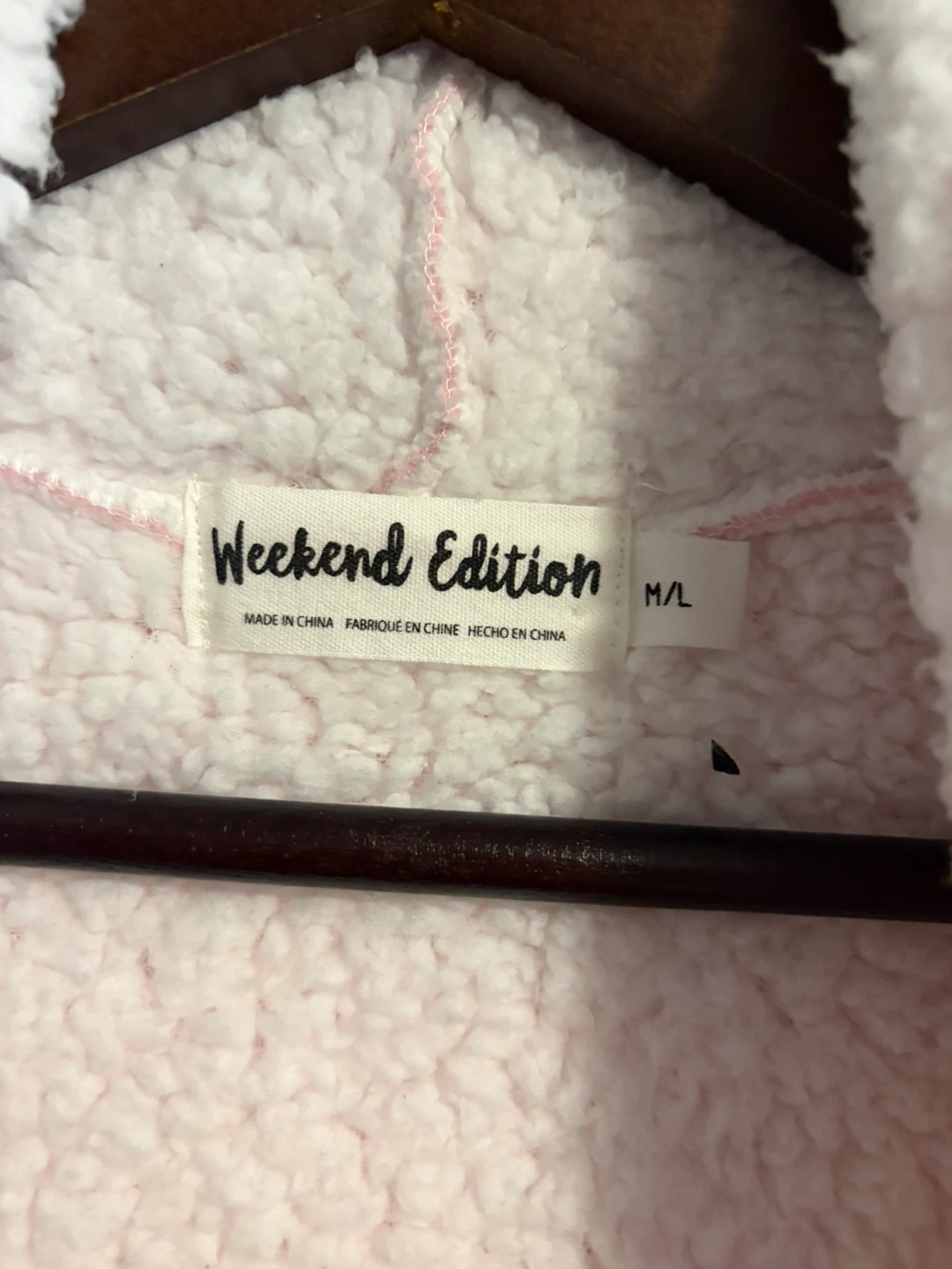 Weekend Edition Pink Sherpa Lined Cardigan M/L - photo 3