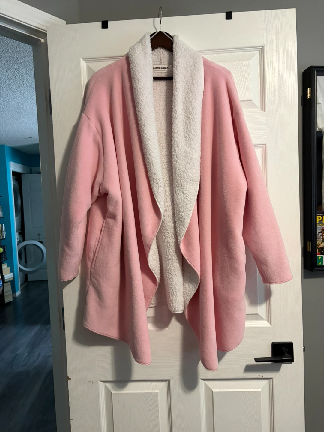 Weekend Edition Pink Sherpa Lined Cardigan M/L