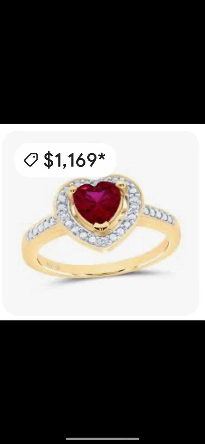 Heart Shape Ruby and Diamond Ring