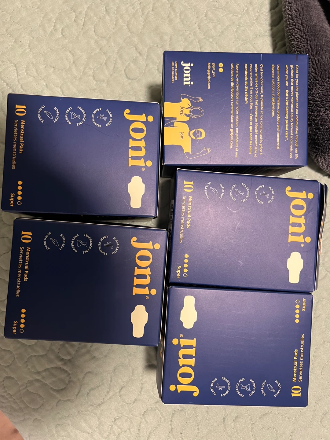 Joni Menstrual Pads Super - 5 Boxes (10 ct each)