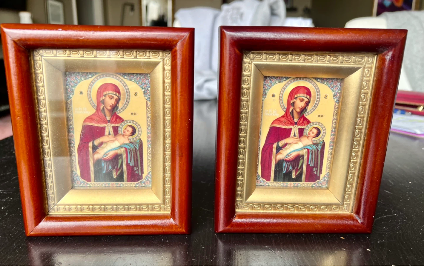 Framed Religious Icon Prints (Set of 2) – Wood Frames