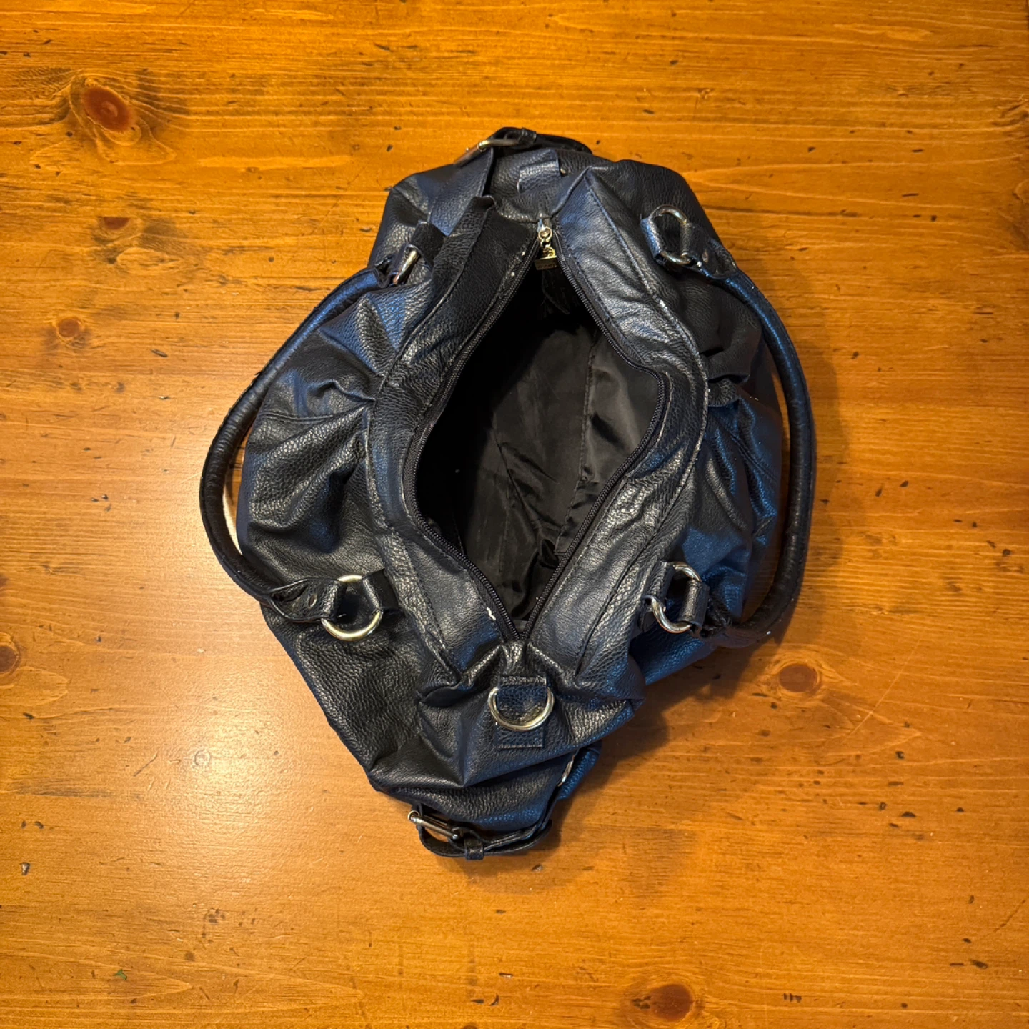 Black Faux Leather Shoulder Bag - photo 4