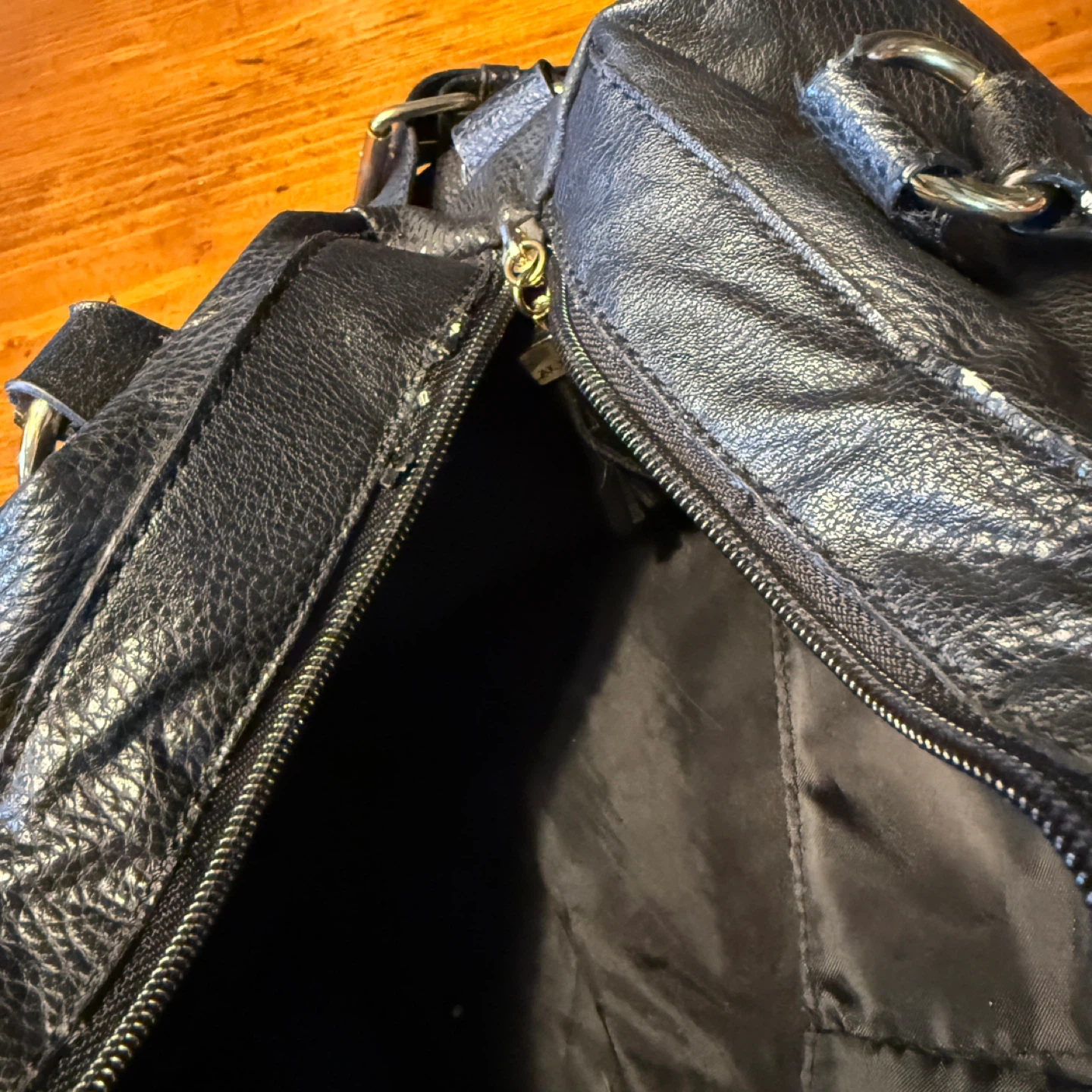 Black Faux Leather Shoulder Bag - photo 5