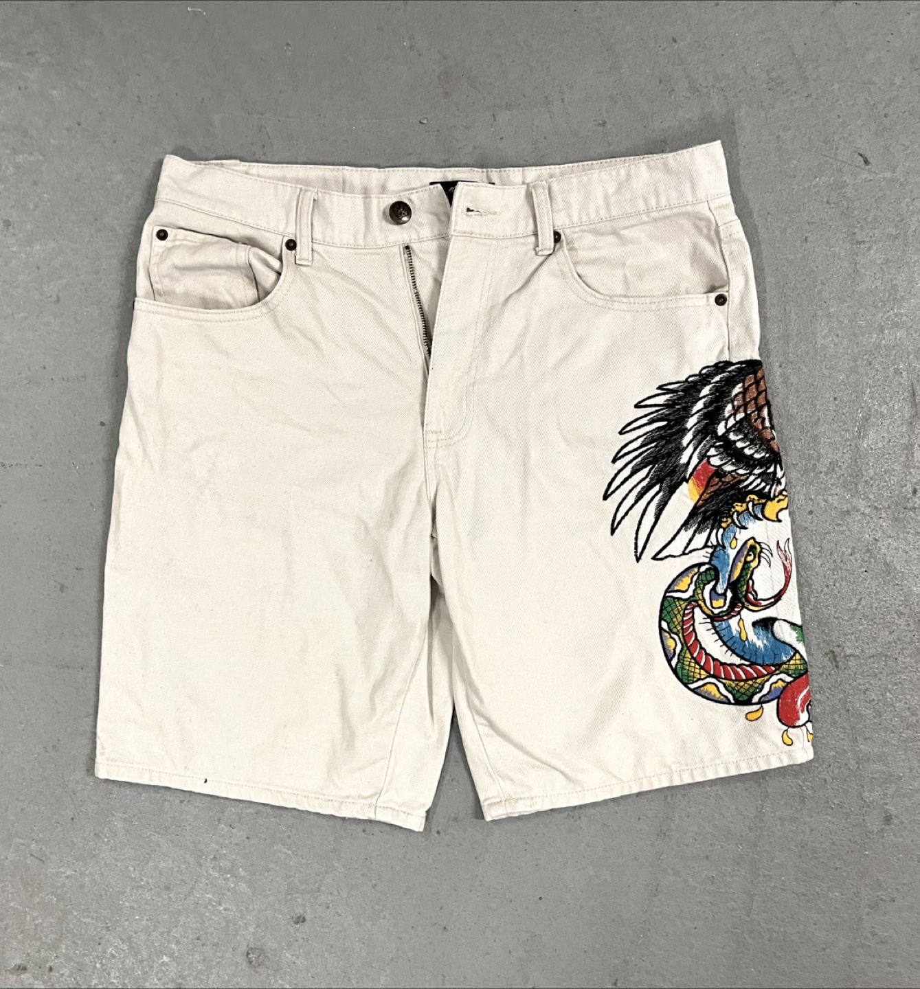 Ed Hardy Graphic Print Denim Shorts - photo 2