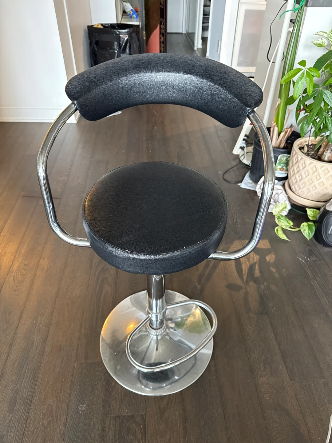 Adjustable Black Bar Stool
