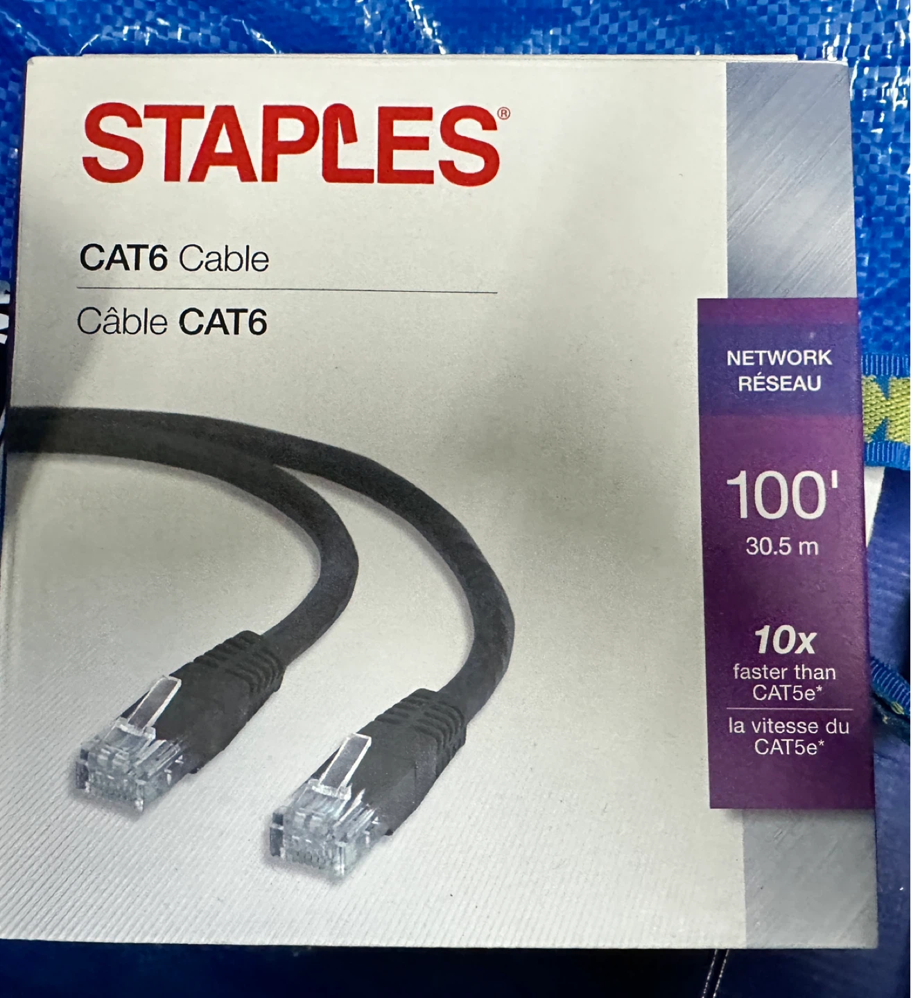 Staples CAT6 Network Cable 100ft