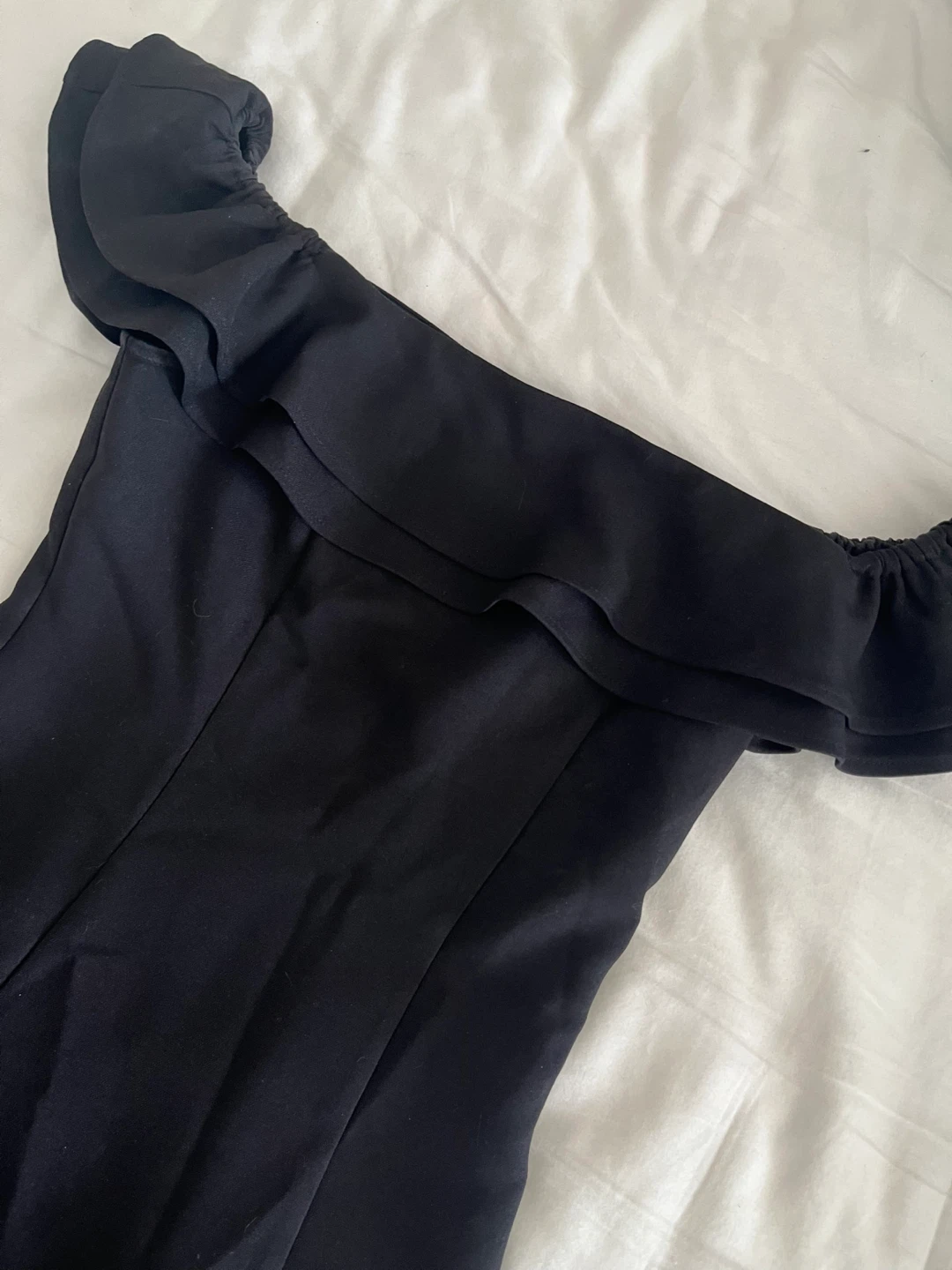🆕New Black Off-the-Shoulder Ruffle Mini Dress - photo 2