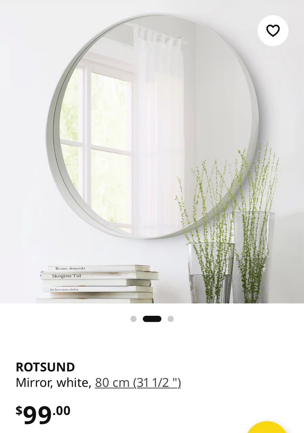 Ikea ROTSUND Round wall Mirror - photo 2