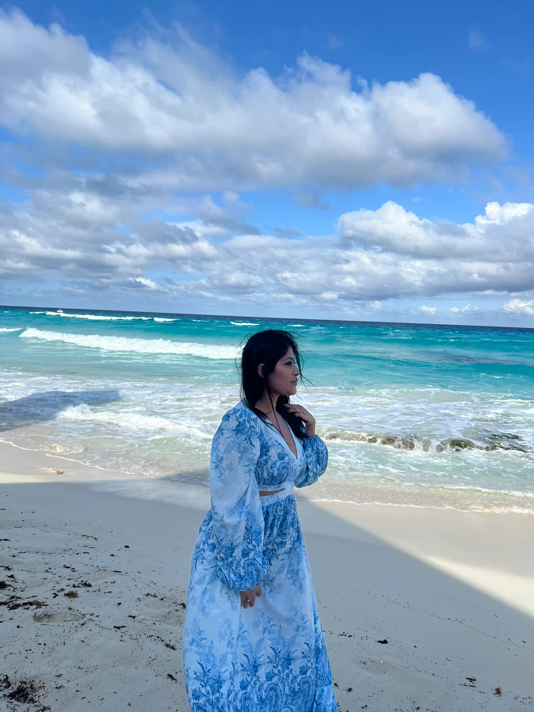 Blue Floral Maxi Dress with Cut-outs - photo 3