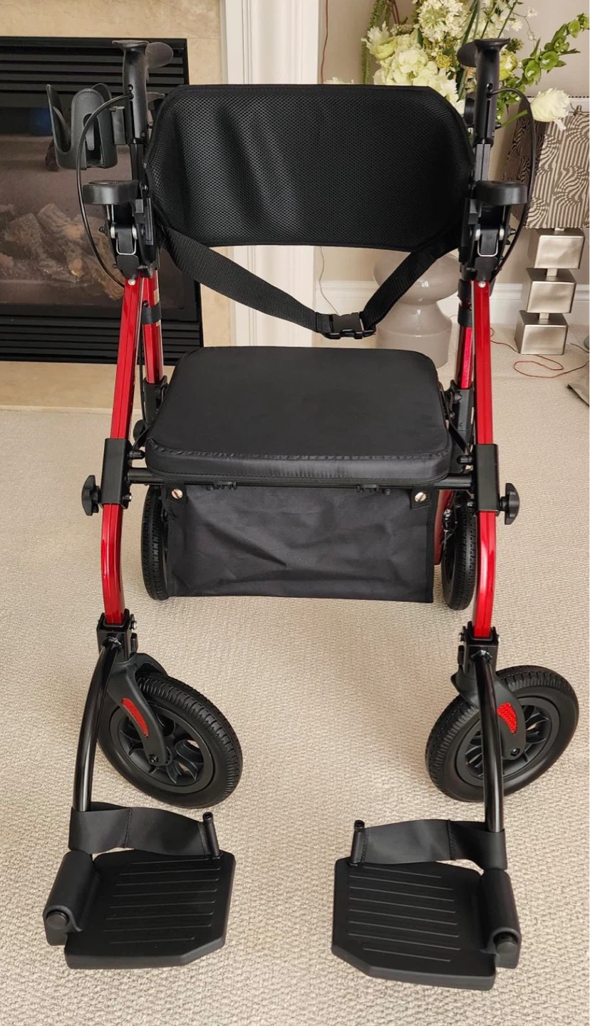 Red and Black Walker with Seat and Footrests - photo 3