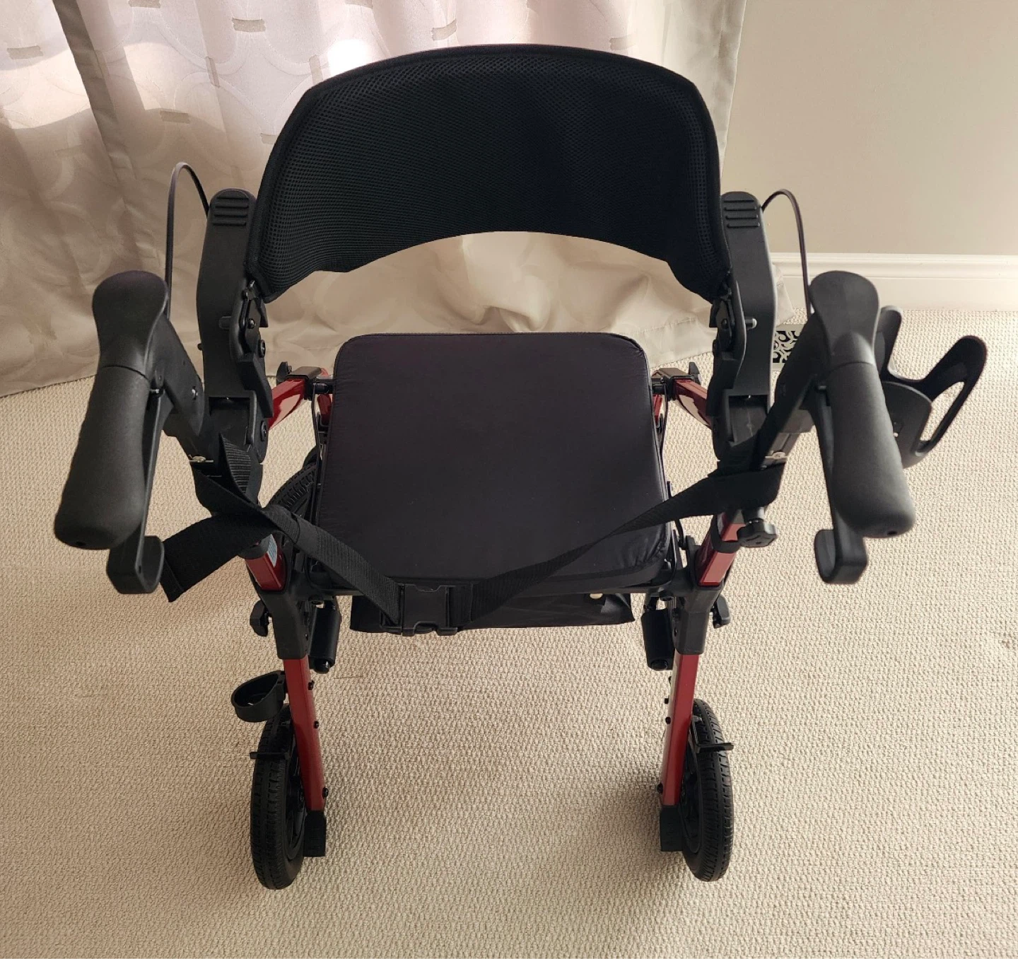 Red and Black Walker with Seat and Footrests - photo 4