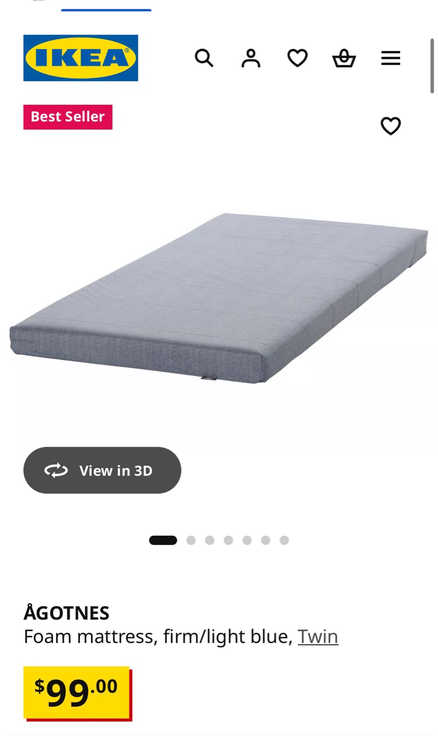 IKEA ÅGOTNES Foam Mattress - Light Blue, Twin - photo 2