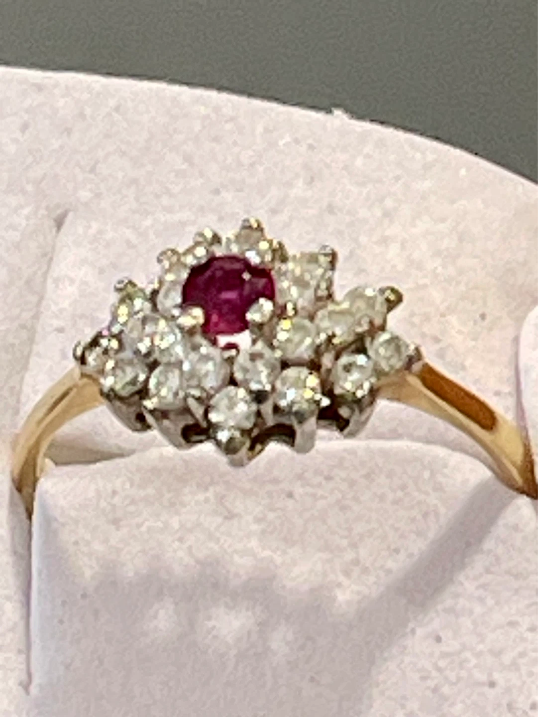 10k solid Gold Ruby and Diamond Ring