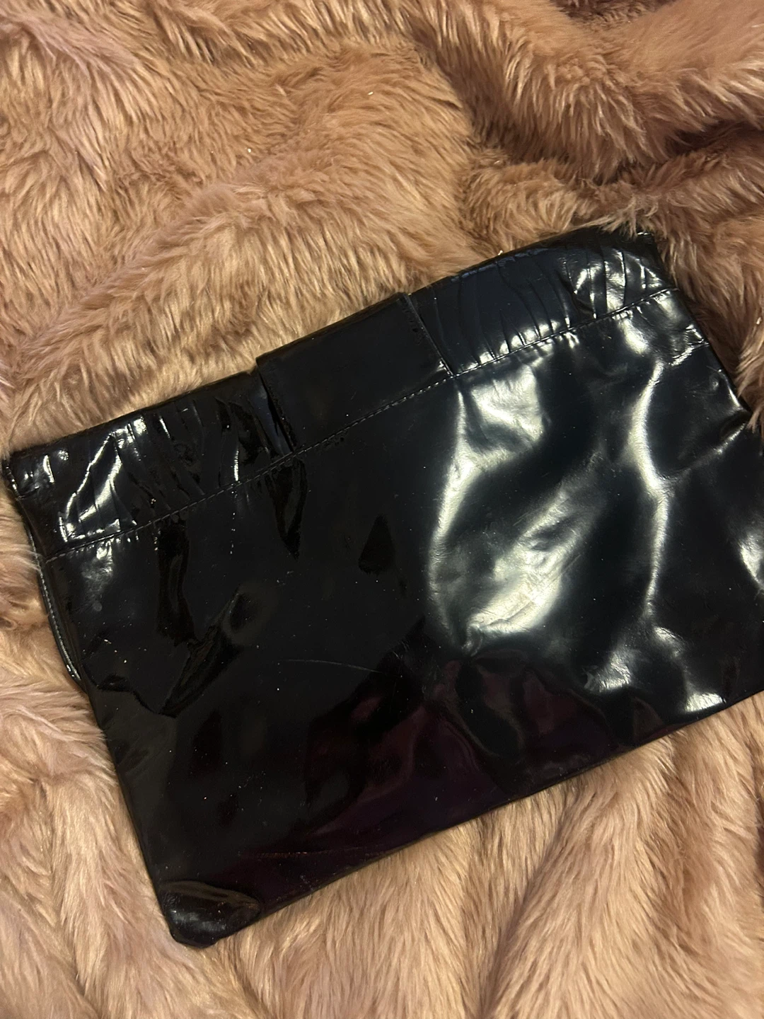 VINTAGE 1980 EEL SKIN BLACK CLUTCH - photo 4