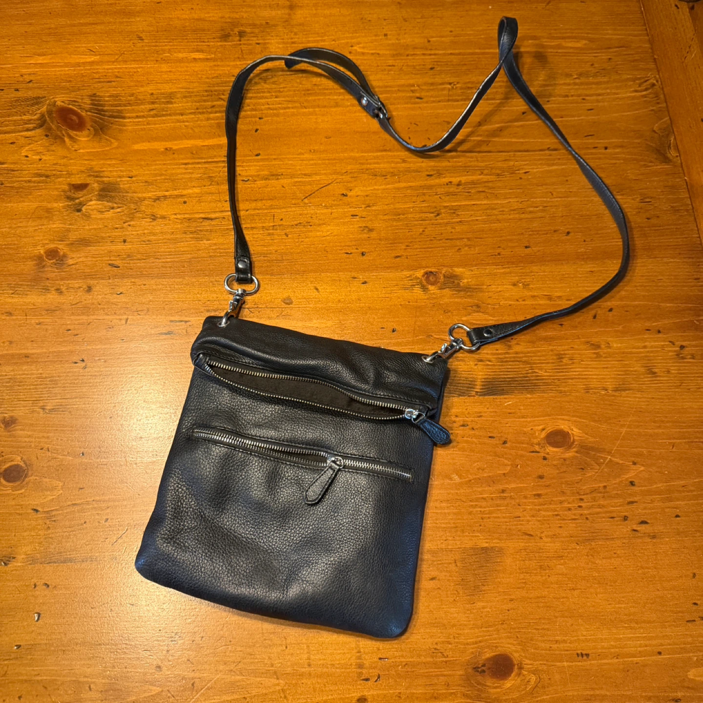 Black Leather Crossbody Bag