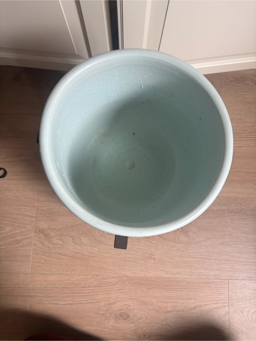 Textured Ceramic Plant Pot with Wooden Stand - photo 4