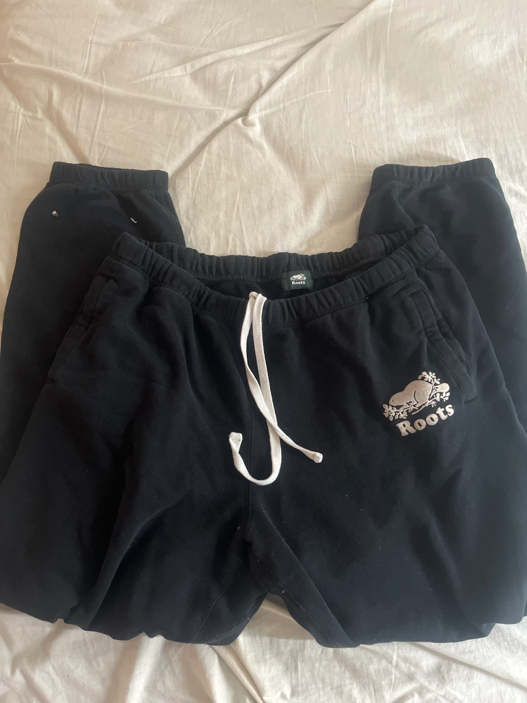 Roots Black Sweatpants with Logo