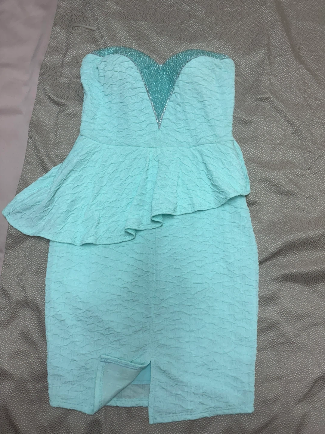 Turquoise Strapless Dress – Size Small