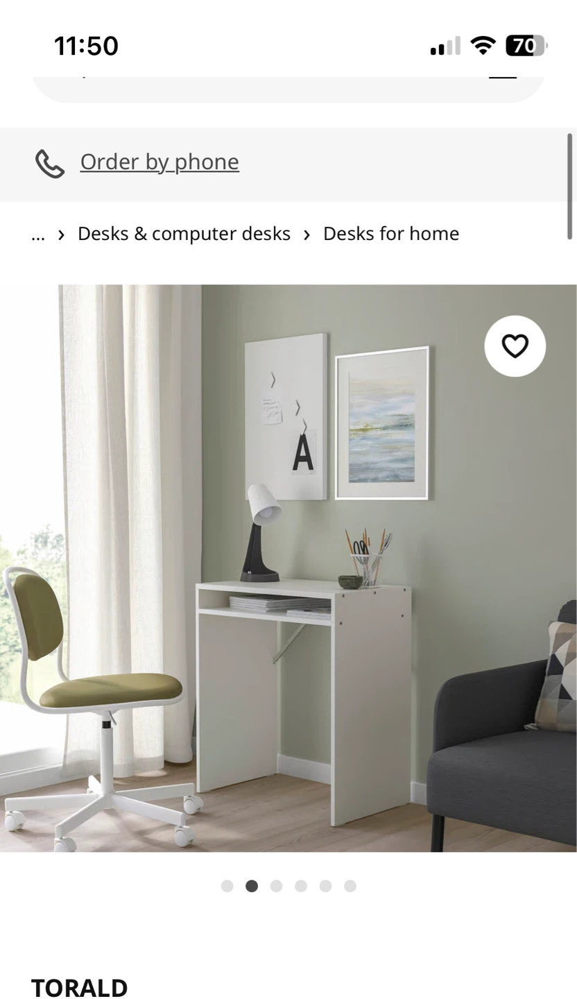 TORALD White Desk and Lamp‼️ - photo 2