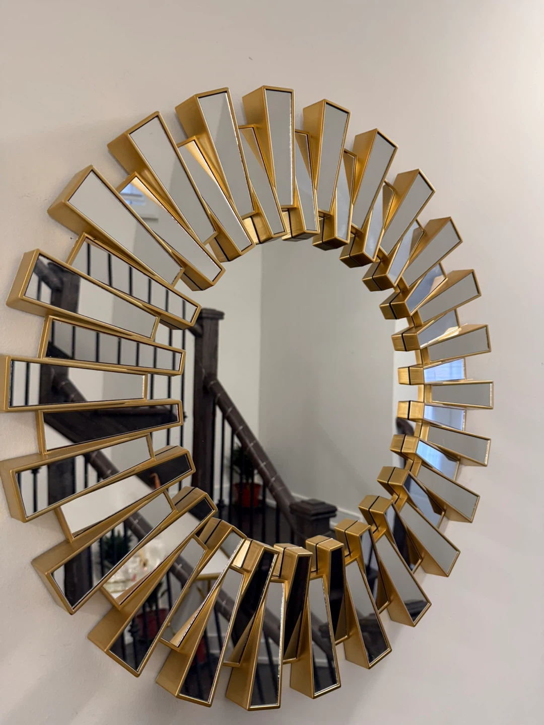 Sunburst Wall Mirror - Gold Accents