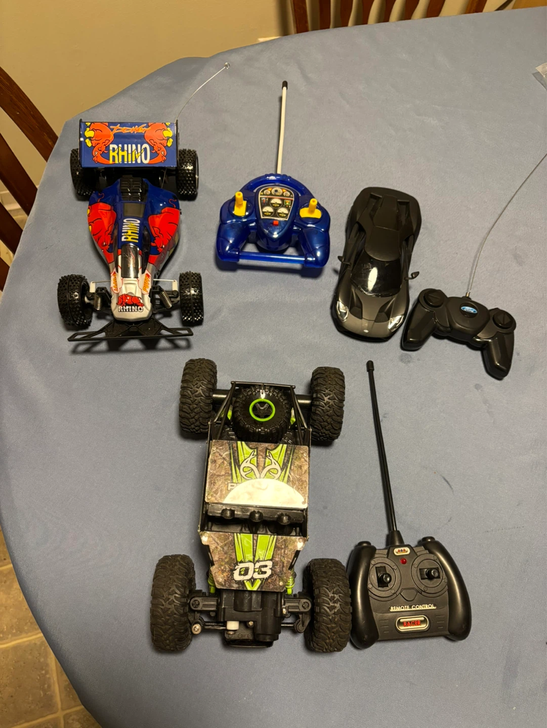 Assorted Remote Control Cars and Controllers