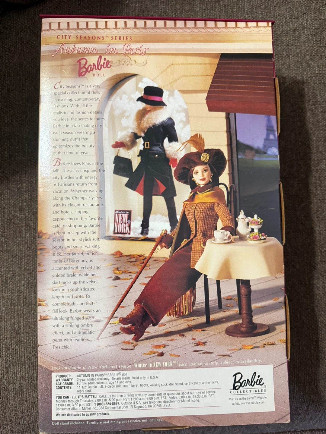 Barbie City Seasons Collector Edition Autumn in Paris Doll - photo 2