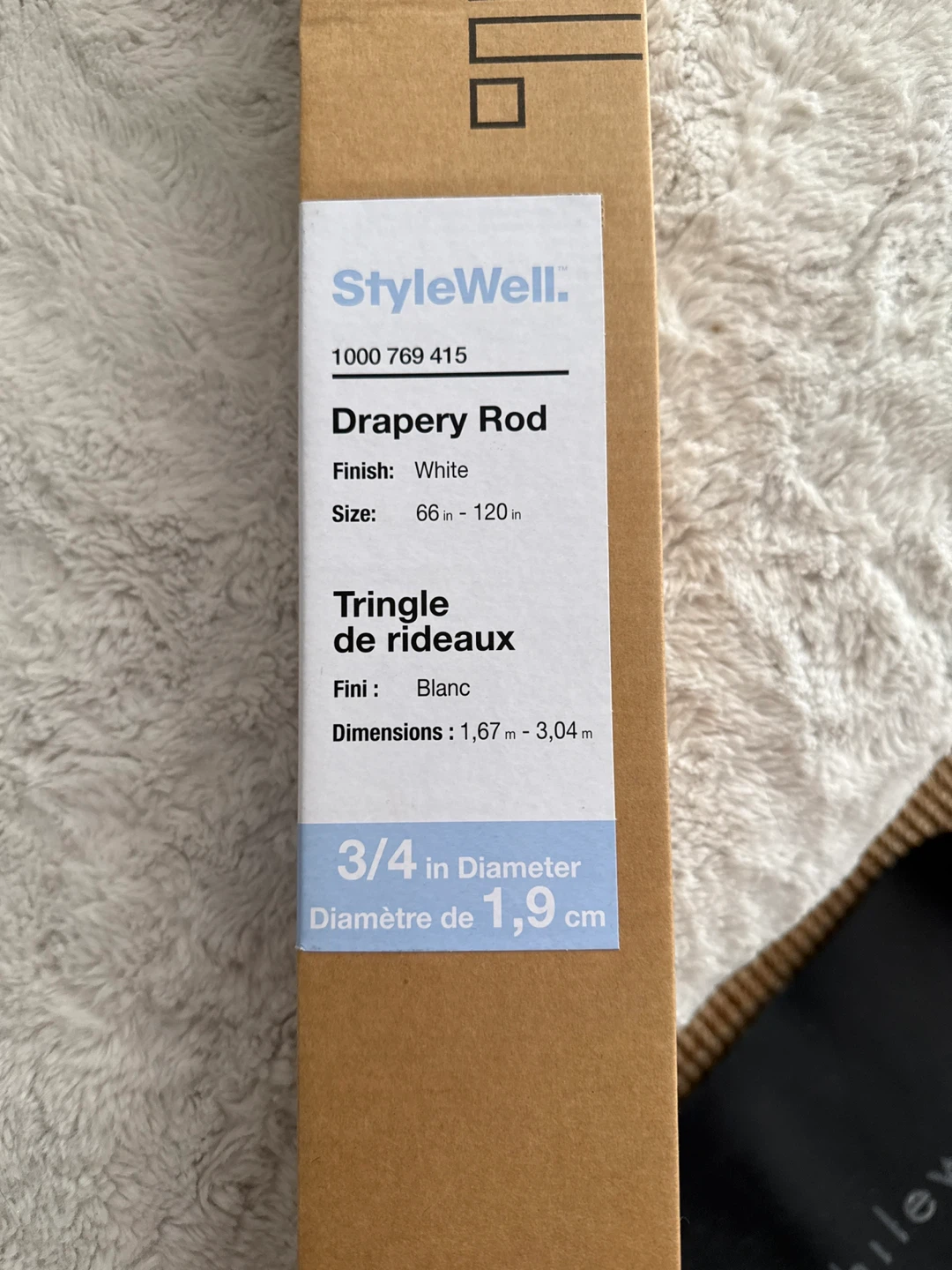 StyleWell White Drapery Rod 66 - 120 in - photo 2
