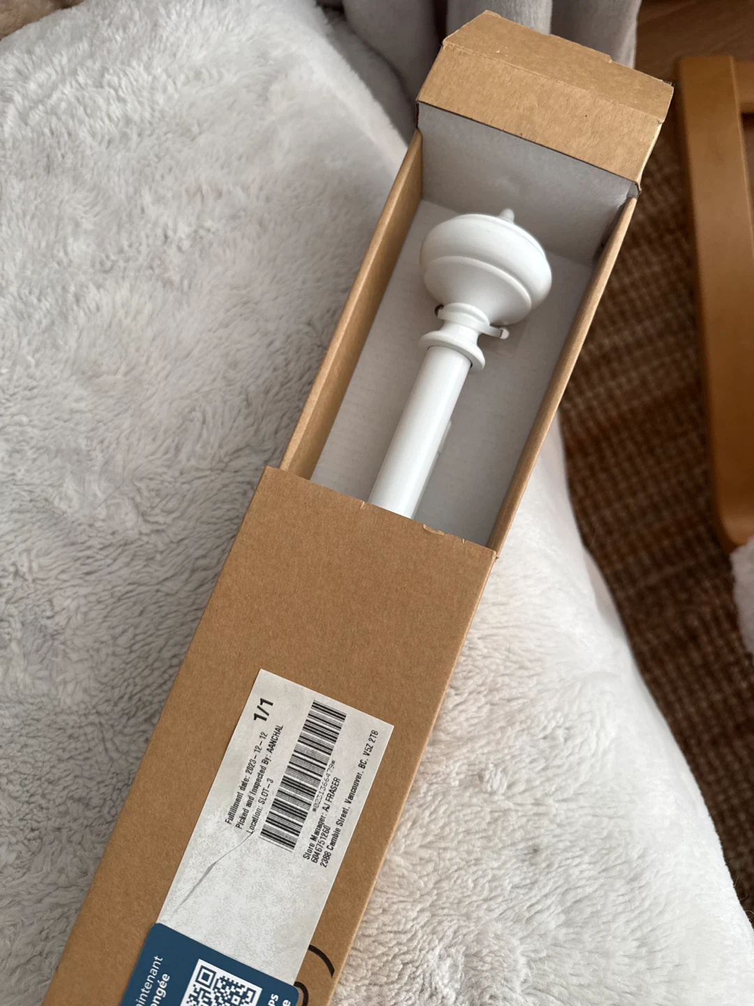 StyleWell White Drapery Rod 66 - 120 in