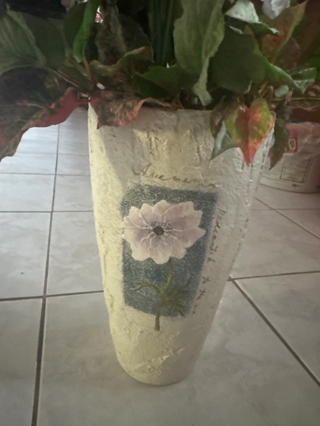 Faux floral arrangement in decorative vase - photo 2