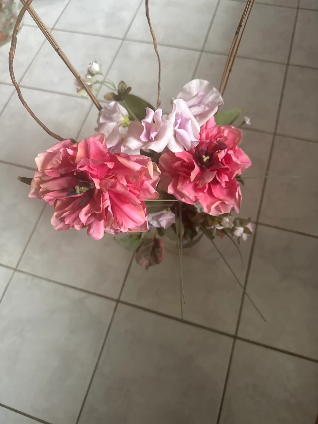Faux floral arrangement in decorative vase - photo 3