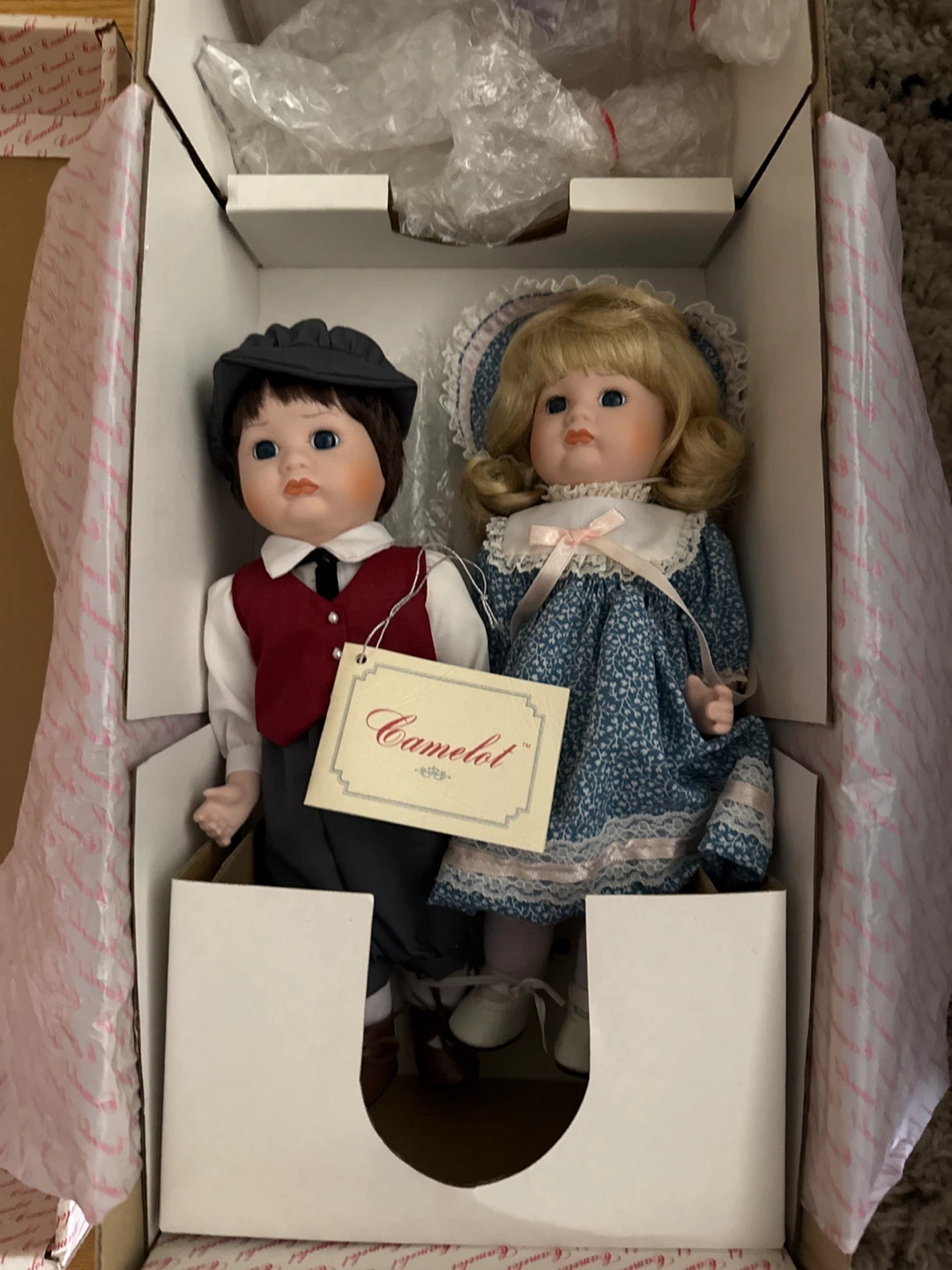 Camelot Porcelain Dolls Boy and Girl Set