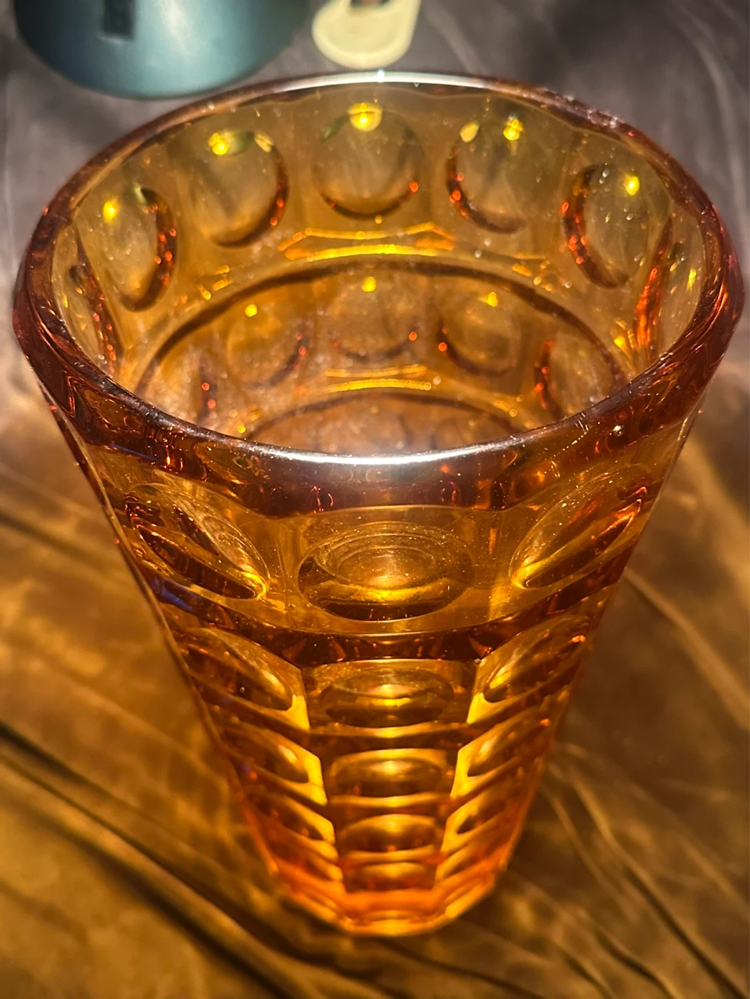 Frantisek Peceny Hermanova Hut Amber Glass Lens Vase Sklo Union - photo 2