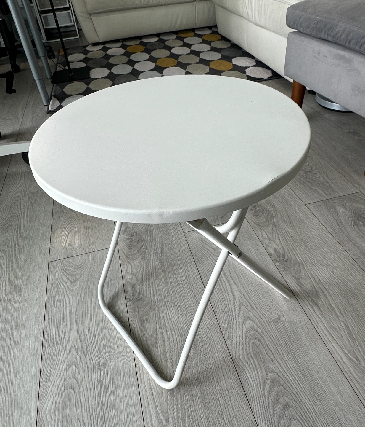 White Round Side Table