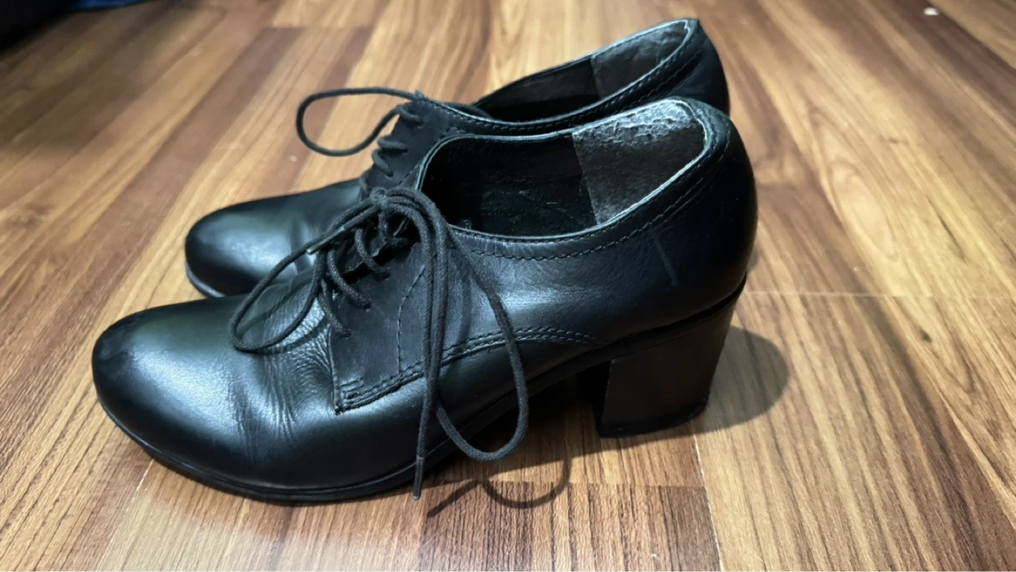 Genuine Leather Lace-Up Heels Ankle Boots