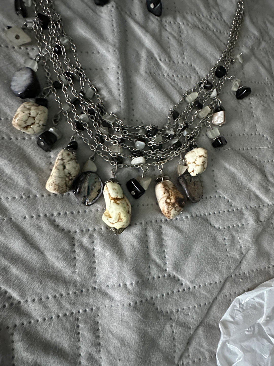 Boho Layered Necklace and Earring Set with Natural Stones - photo 2