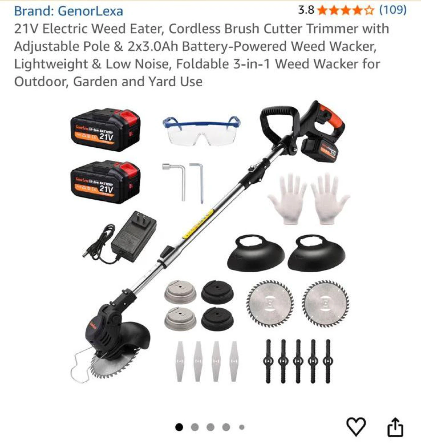 Cordless weed eater& grass trimmer with 2 batteries - photo 2