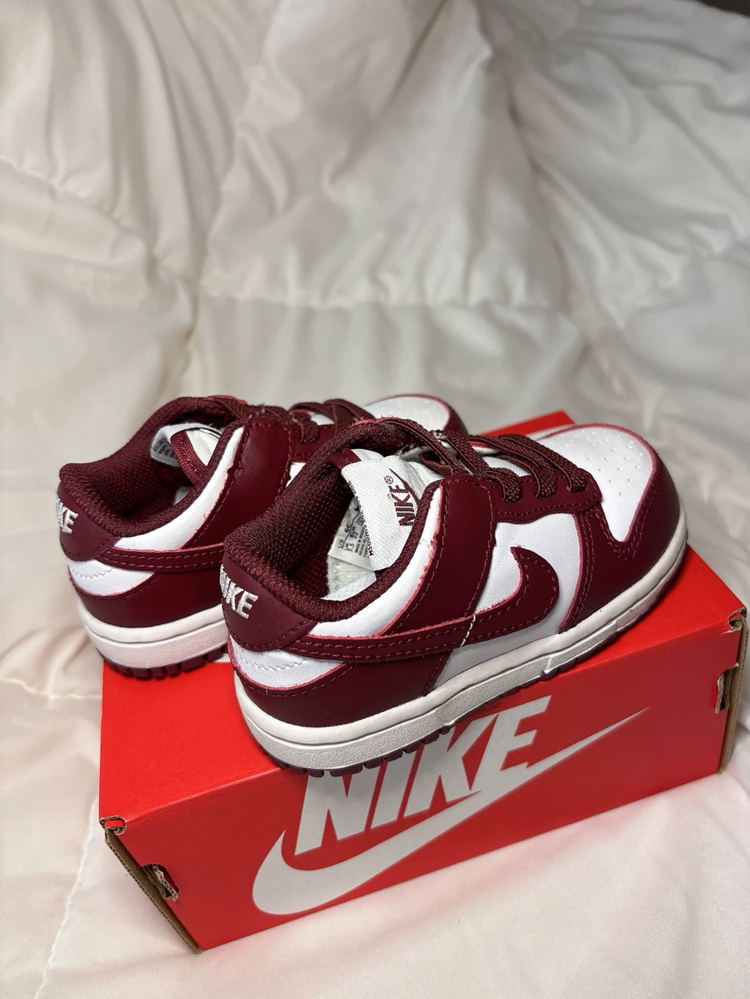 Nike Dunk Low Toddler Shoes - Burgundy/White size C6 - photo 4