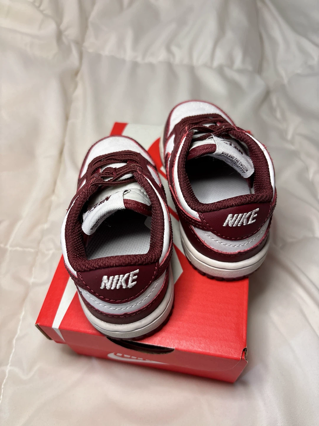 Nike Dunk Low Toddler Shoes - Burgundy/White size C6 - photo 5