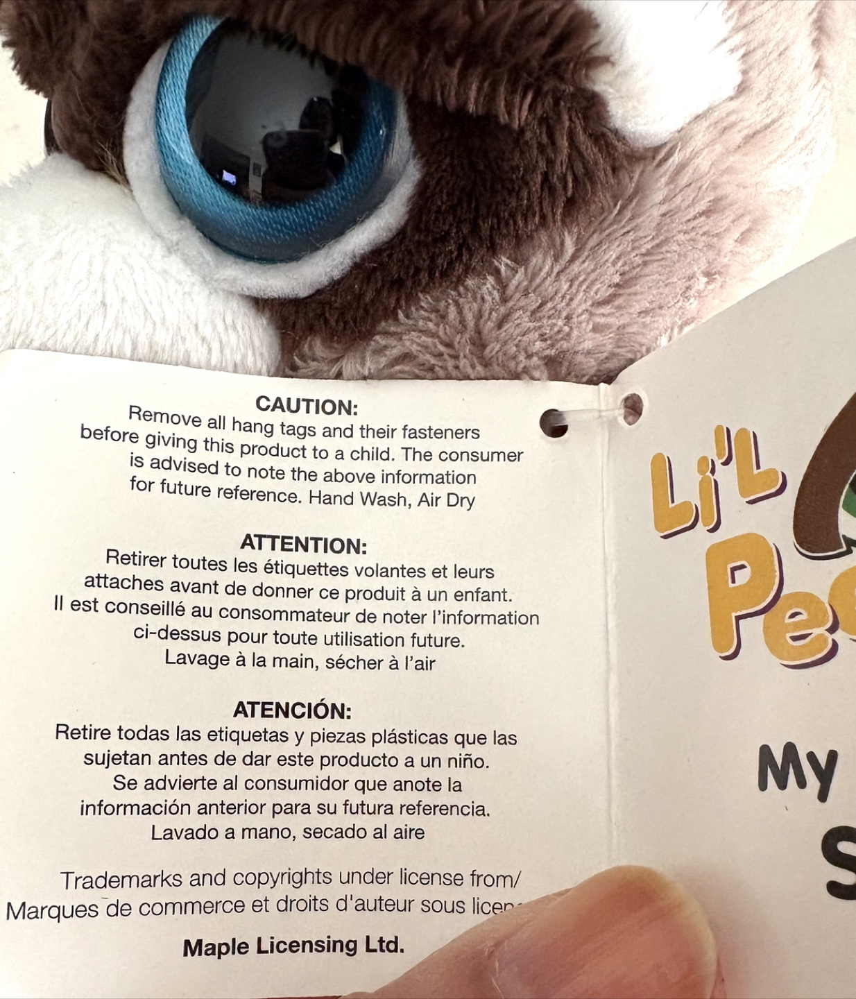 Russ Li'l Peepers "Scout" Raccoon Plush - photo 2