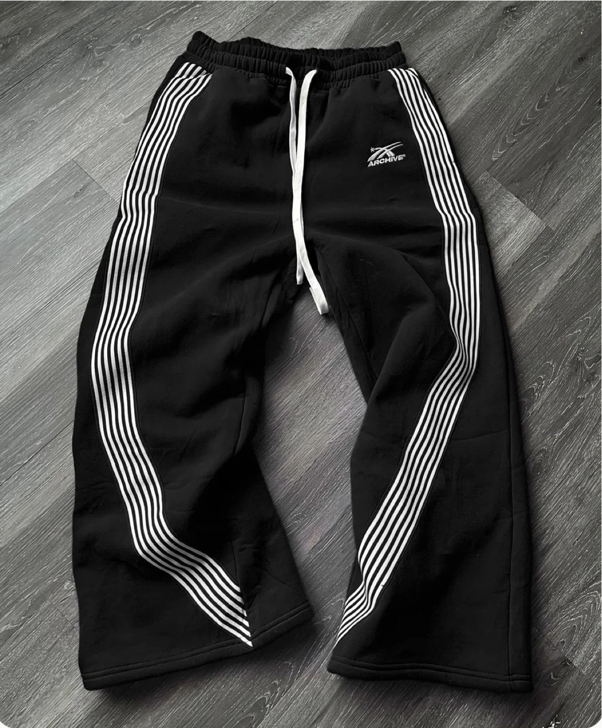 ARCHIVE Sweatpants - Black with White Stripes - photo 5