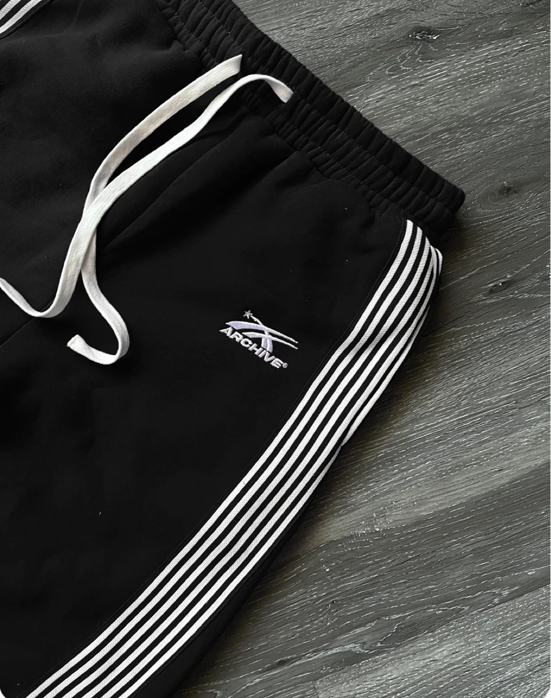 ARCHIVE Sweatpants - Black with White Stripes - photo 3