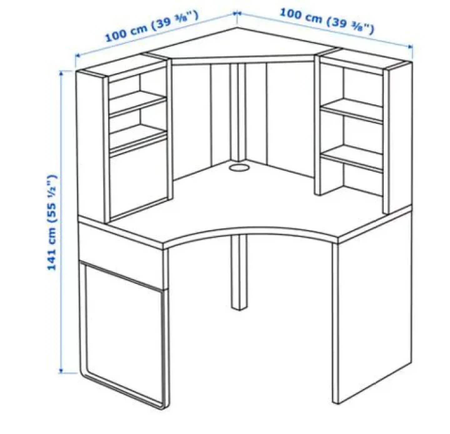 IKEA MICKE Corner Workstation Desk - Black-Brown - photo 3