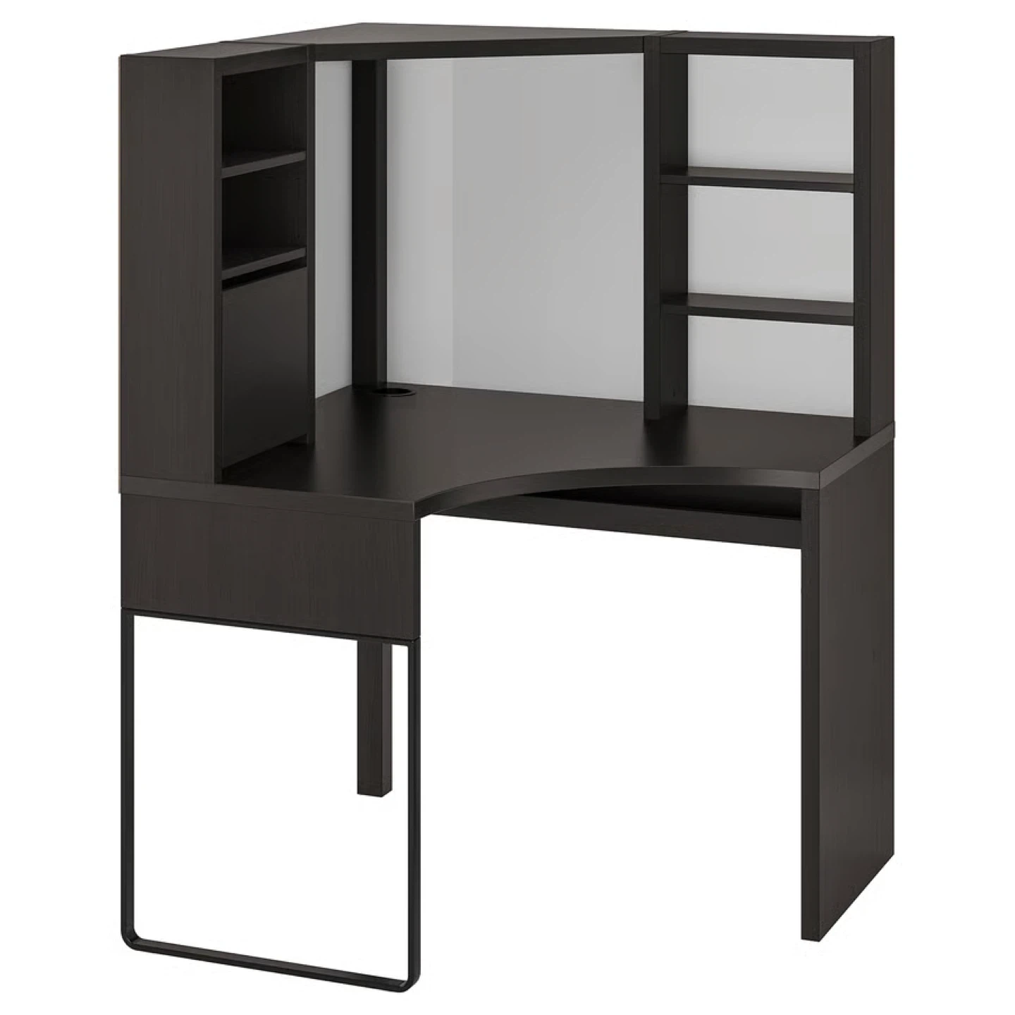 IKEA MICKE Corner Workstation Desk - Black-Brown