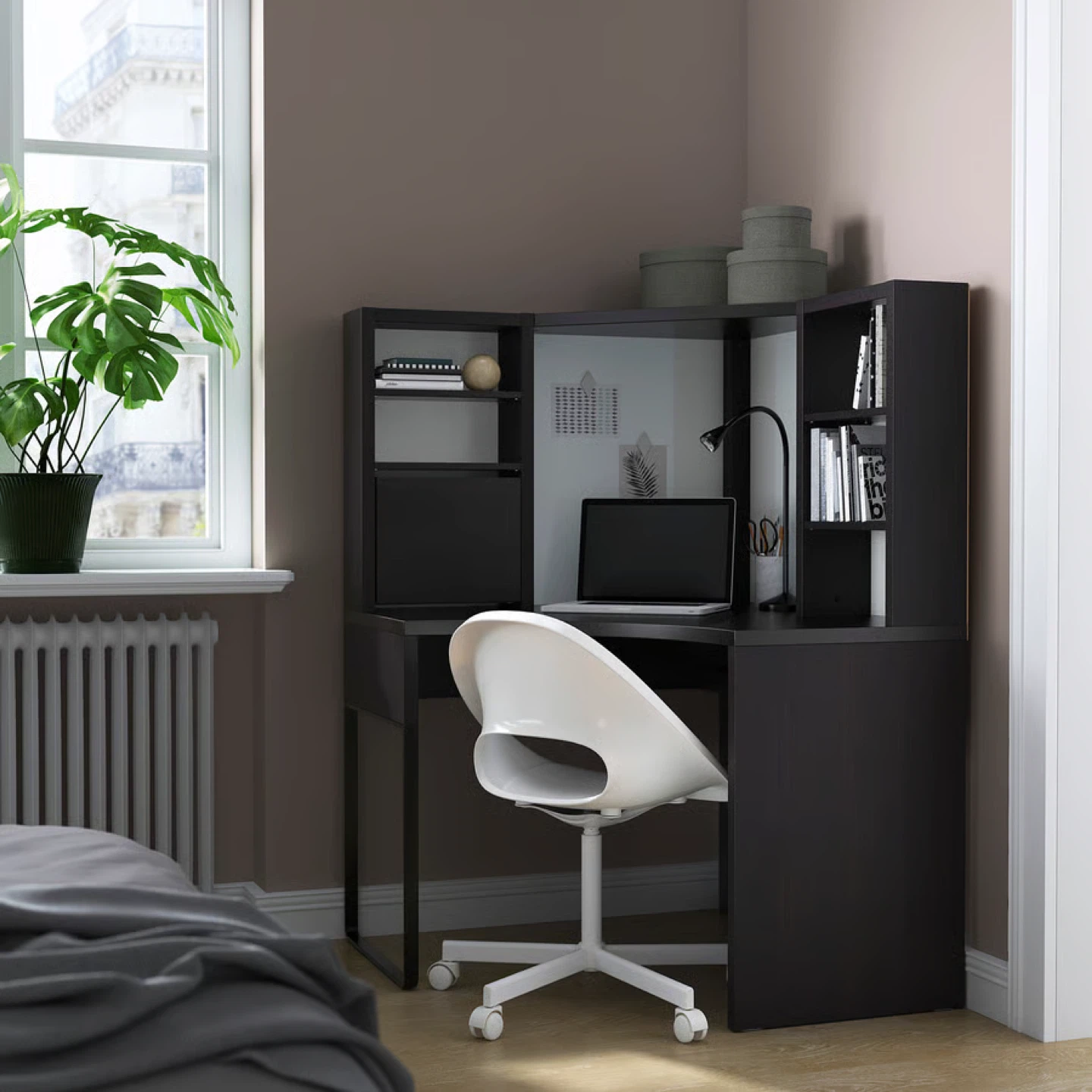 IKEA MICKE Corner Workstation Desk - Black-Brown - photo 2